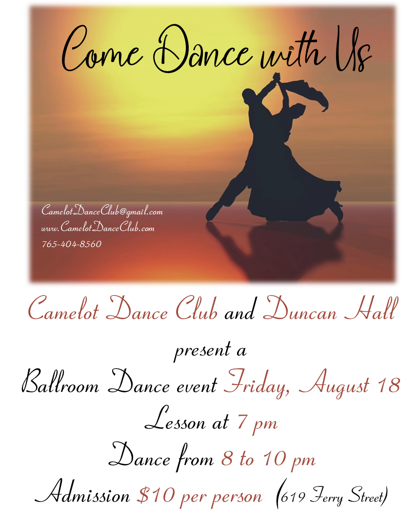 Flyer for August Dance